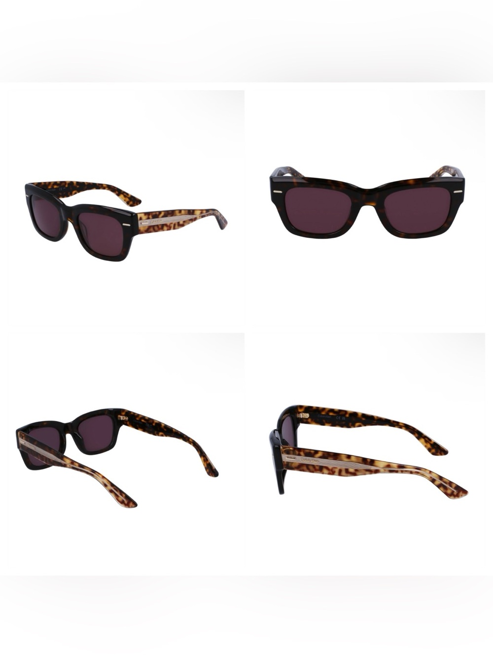 Calvin Klein Tortoiseshell Sunglasses with Dark Plum Lenses